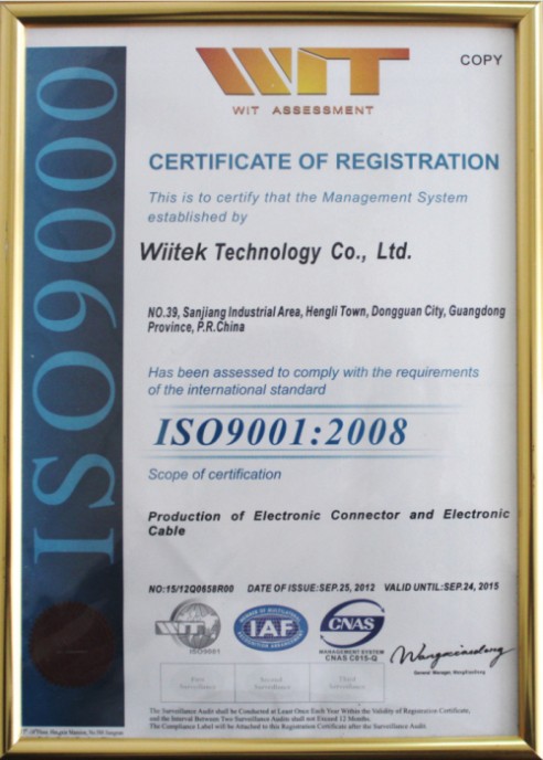Shenzhen Wiitek Technology Co.,Ltd-ISO 9001