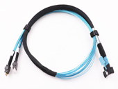MCIO×8 STR to 2×SFF-8654-4i (SlimSAS ×4) cable